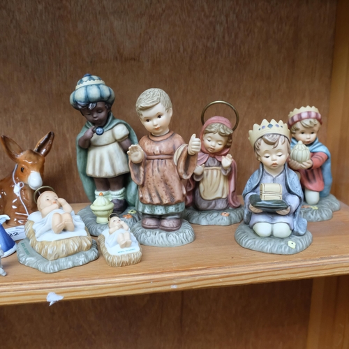 822 - A Goebels Nativity group, tallest 18cm, and other Goebels Nativity figures, etc