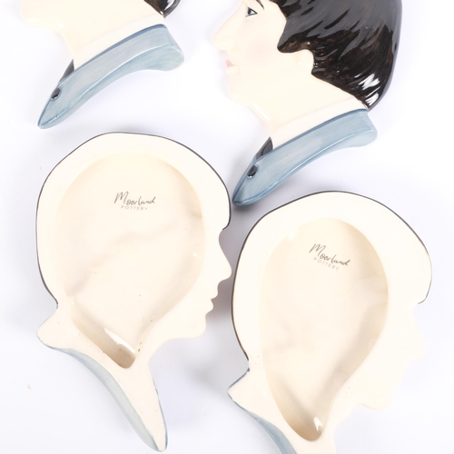 877 - Moorland Pottery, 4 plaques depicting The Beatles, L12cm