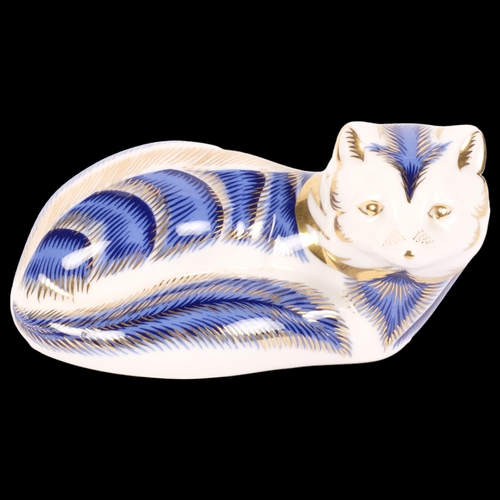 883 - Royal Crown Derby paperweight, in the form of an arctic fox, with a gold stopper