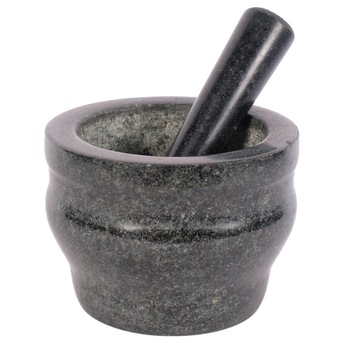 675 - A marble pestle and mortar, H13cm