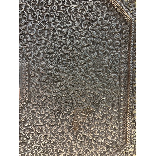 1799 - A Colonial Indian Kutch silver 2-handled tea tray, Karachi, early 20th century, elongated octagonal ... 