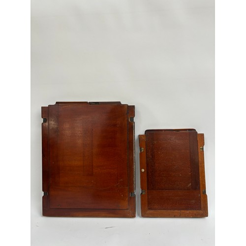 205 - An early 20th century Sands, Hunter & Company Ltd tail board square bellowed plate camera, mahogany ... 