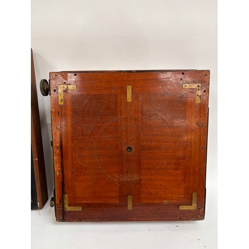 205 - An early 20th century Sands, Hunter & Company Ltd tail board square bellowed plate camera, mahogany ... 