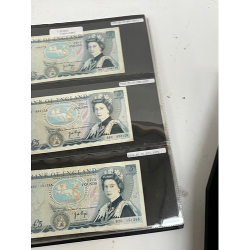 331 - An album of United Kingdom banknotes, including 2 white £5 notes, £1 notes from circa 1930, 1940, 19... 