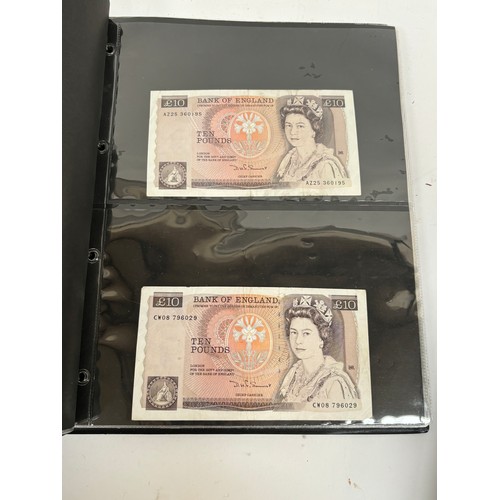 331 - An album of United Kingdom banknotes, including 2 white £5 notes, £1 notes from circa 1930, 1940, 19... 