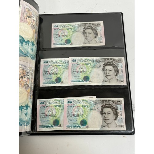 331 - An album of United Kingdom banknotes, including 2 white £5 notes, £1 notes from circa 1930, 1940, 19... 