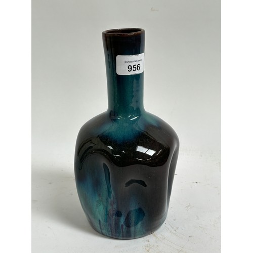 956 - CHRISTOPHER DRESSER for LINTHORPE POTTERY - a shape nr 24 lustre glaze dimpled bottle vase, circa 18... 