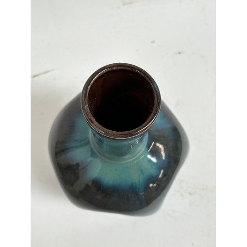 956 - CHRISTOPHER DRESSER for LINTHORPE POTTERY - a shape nr 24 lustre glaze dimpled bottle vase, circa 18... 