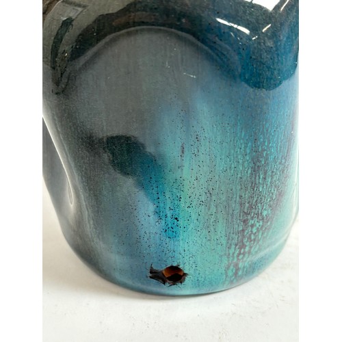 956 - CHRISTOPHER DRESSER for LINTHORPE POTTERY - a shape nr 24 lustre glaze dimpled bottle vase, circa 18... 