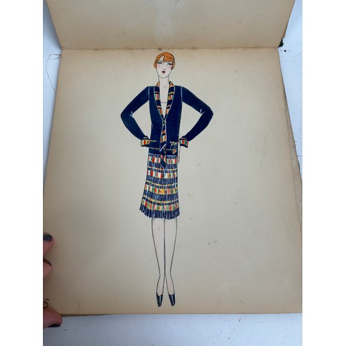 1005 - An album Circa 1927 showing a selection of ladies fashions, drawing/watercolours