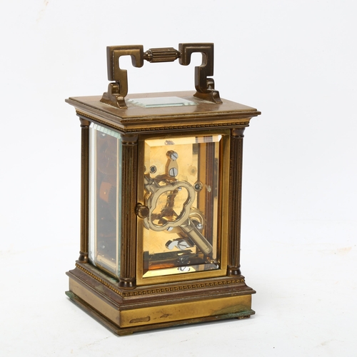 131 - MAPPIN & WEBB - a brass-cased carriage clock, by Matthew Norman, with Corinthian corner columns, cas... 