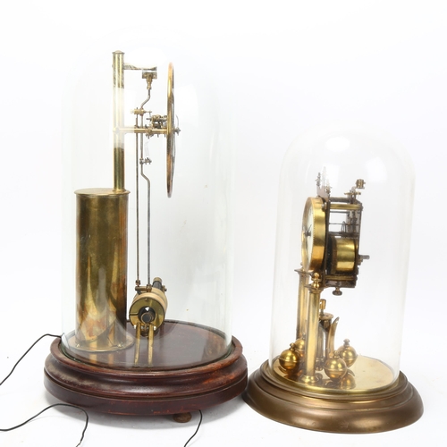 136 - Bulle electromagnetic clock under glass dome, overall height 39cm, together with a 400-day mantel cl... 