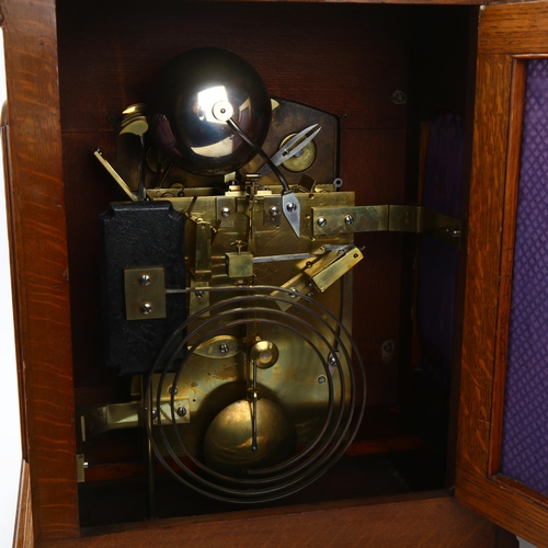 139 - Impressive Victorian architectural oak-cased 8-day bracket clock, by Georg Oram of London, carved ca... 