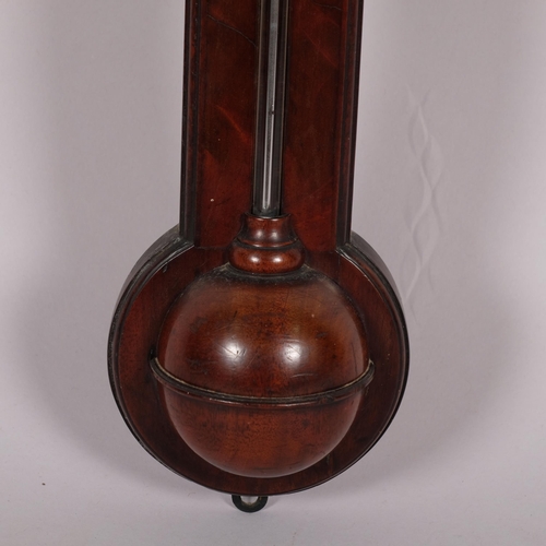 141 - A mahogany stick barometer, with engraved silvered dial signed Springer of Bristol, length 92cm