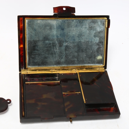 152 - An Art Deco Italian tortoiseshell lady's travelling make-up case, with inner compartments, by Alfred... 