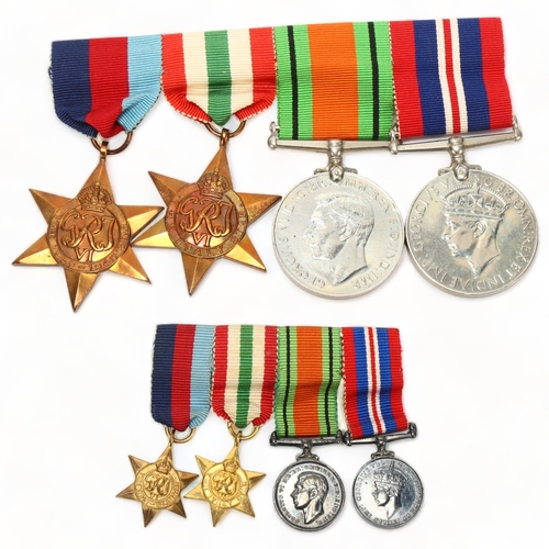 158 - A group of 4 Second War Service medals and miniatures