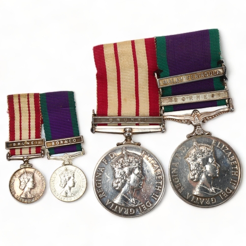 162 - Navy General Service medal with Brunei bar, and Campaign Service medal with Borneo and Malay Peninsu... 