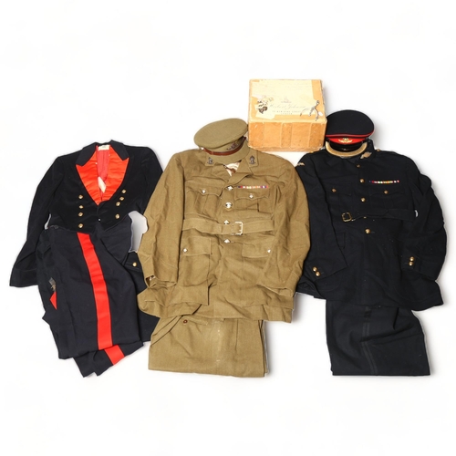 183 - Army uniform of Major JMG McCausland RA, including 2 caps and Mess uniform, circa 1950s