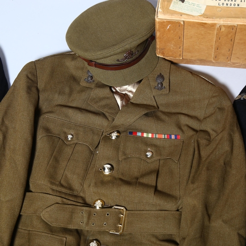 183 - Army uniform of Major JMG McCausland RA, including 2 caps and Mess uniform, circa 1950s