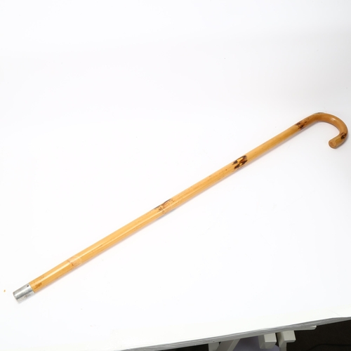 194 - A horse measuring walking stick, with integral spirit level