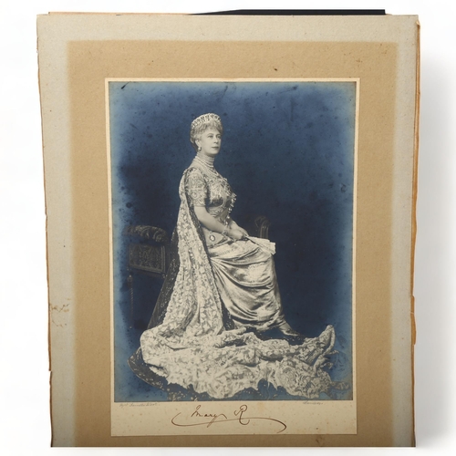 206 - HRH Queen Mary Of Teck (1867 - 1953), studio photograph, signed in ink below the image, image size 2... 