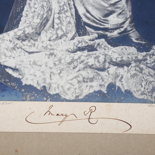 206 - HRH Queen Mary Of Teck (1867 - 1953), studio photograph, signed in ink below the image, image size 2... 