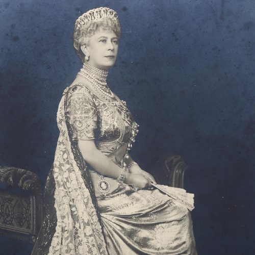 206 - HRH Queen Mary Of Teck (1867 - 1953), studio photograph, signed in ink below the image, image size 2... 