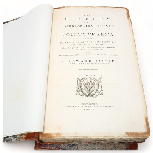 208 - The History And Topographical Survey Of The County Of Kent, by Edward Hasted, 2 volumes published 17... 