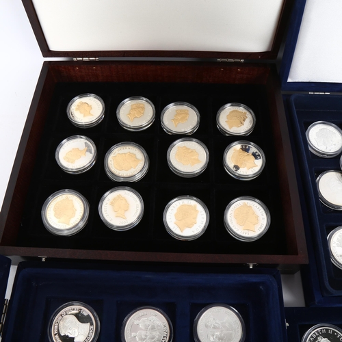 212 - A collection of 50 modern silver one ounce commemorative coins (50oz total)