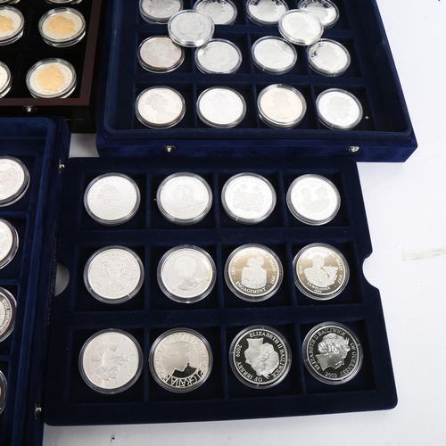 212 - A collection of 50 modern silver one ounce commemorative coins (50oz total)