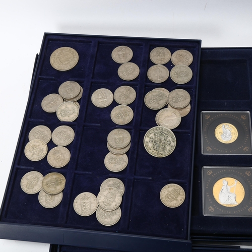 213 - A collection of 21 silver half ounce modern commemorative coins, Princess Diana one ounce proof memo... 