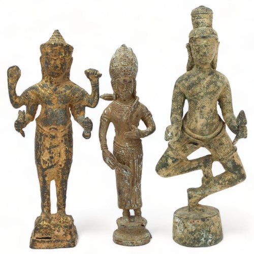 231 - 3 Oriental bronze deities, largest height 21cm (3)