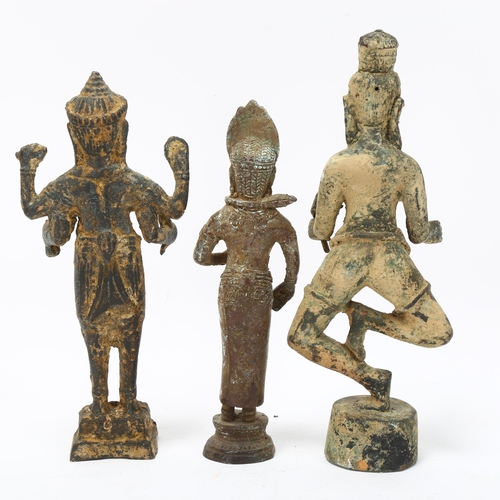 231 - 3 Oriental bronze deities, largest height 21cm (3)