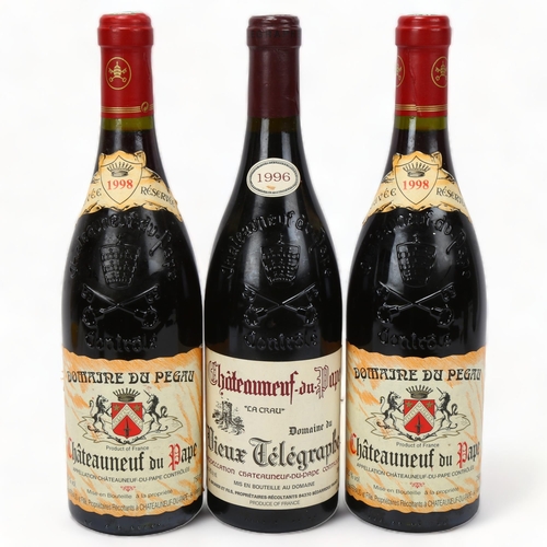 240 - Chateauneuf-du-Pape, Domaine du Pegau, Cuvee Reserve, 1998 x 2 bottles. Domaine du Vieux Telegraph 1... 