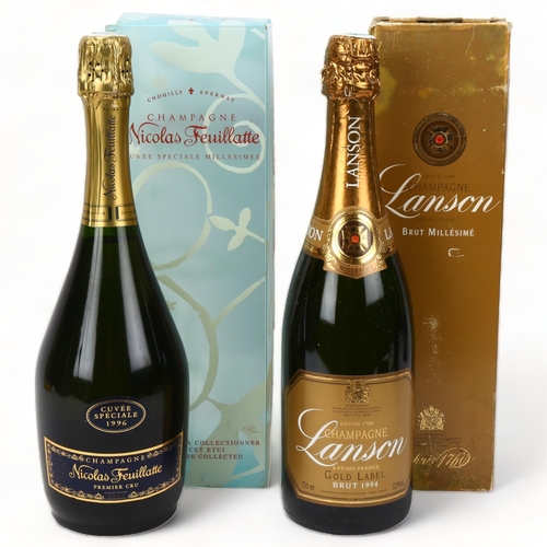 244 - 2 bottles of vintage Champagne, Nicolas Feuillatte Cuvee Speciale 1996. Lanson Gold Label Brut 1994,... 