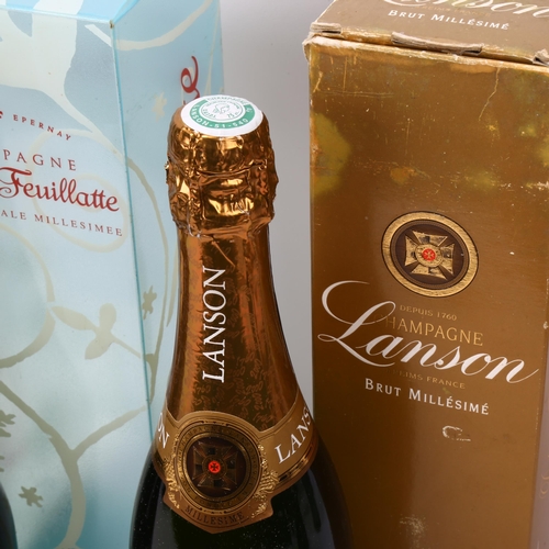 244 - 2 bottles of vintage Champagne, Nicolas Feuillatte Cuvee Speciale 1996. Lanson Gold Label Brut 1994,... 