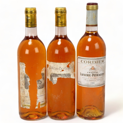 245F - 3 bottles of dessert wine, 1 bottle 1988 Chateau Lafaurie-Peyraguey, Cordier, 1er Grand Cru Classe, ... 