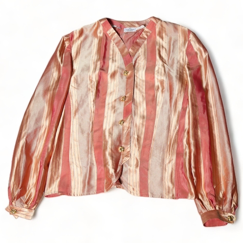 248 - VALENTINO - Boutique pink stripe silk shirt, size 10