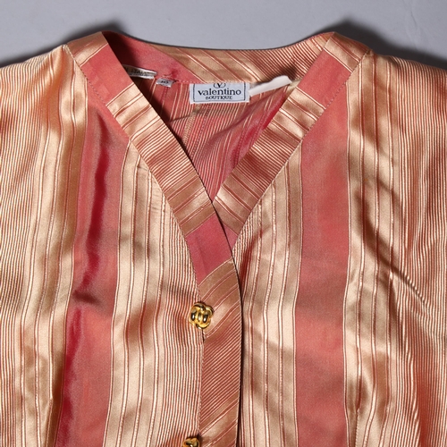 248 - VALENTINO - Boutique pink stripe silk shirt, size 10