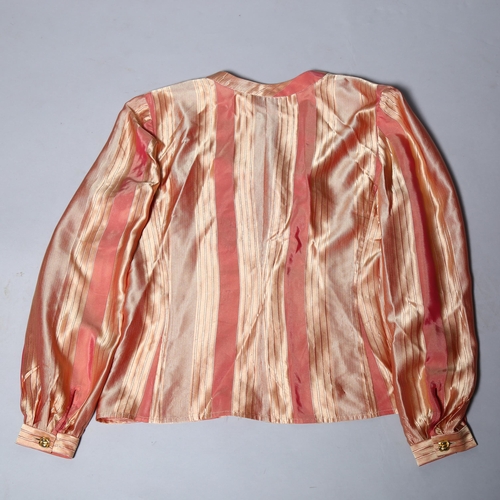 248 - VALENTINO - Boutique pink stripe silk shirt, size 10