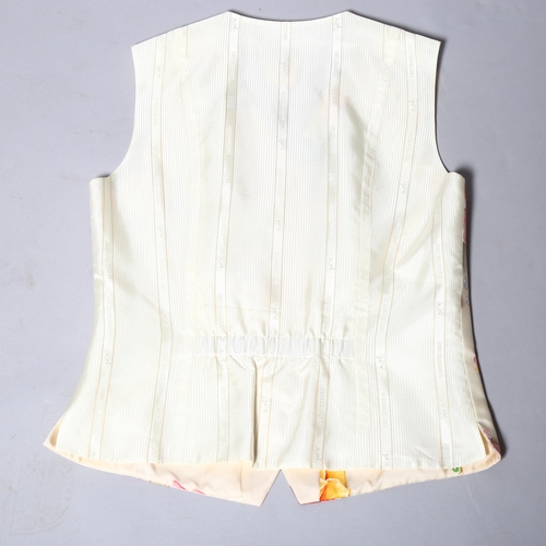 252 - HERMES PARIS - a silk rose pattern waistcoat, size 38