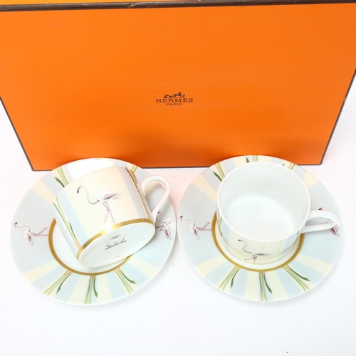 270 - HERMES PARIS - les Matins de l'Etang tea-for-two set, boxed