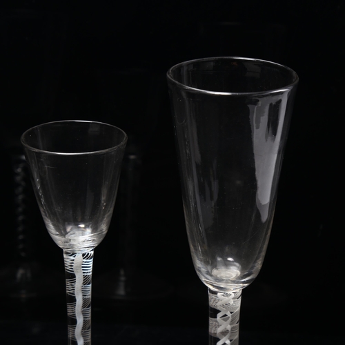 313 - 3 various 18th century cordial glasses, largest height 19.5cm