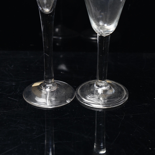 316 - 2 x 18th century cordial glasses, largest height 16.5cm