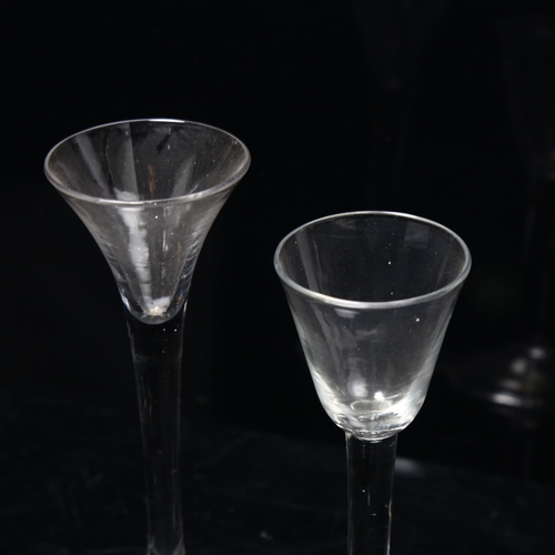 316 - 2 x 18th century cordial glasses, largest height 16.5cm