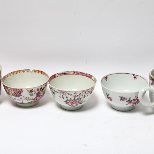 333 - 4 Chinese export porcelain tea cups and 3 tea bowls, late 18th/early 19th century (7)