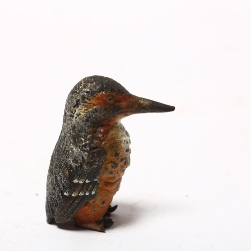 339 - 19th century Vienna cold painted bronze Kingfisher, height 38mm