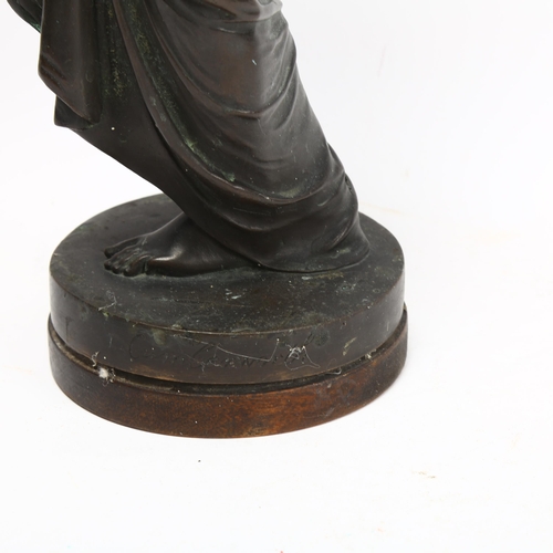 341 - Charles Cumberworth (1811 - 1852), Classical maiden, patinated bronze, height 35cm, signed