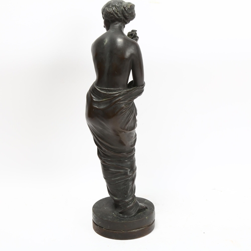 341 - Charles Cumberworth (1811 - 1852), Classical maiden, patinated bronze, height 35cm, signed