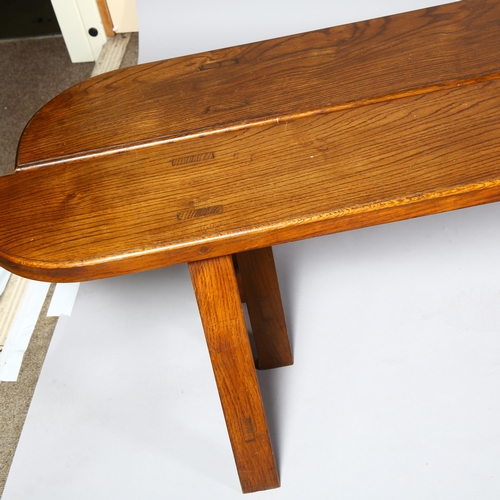 411 - A pair of 19th/20th century oak benches with 